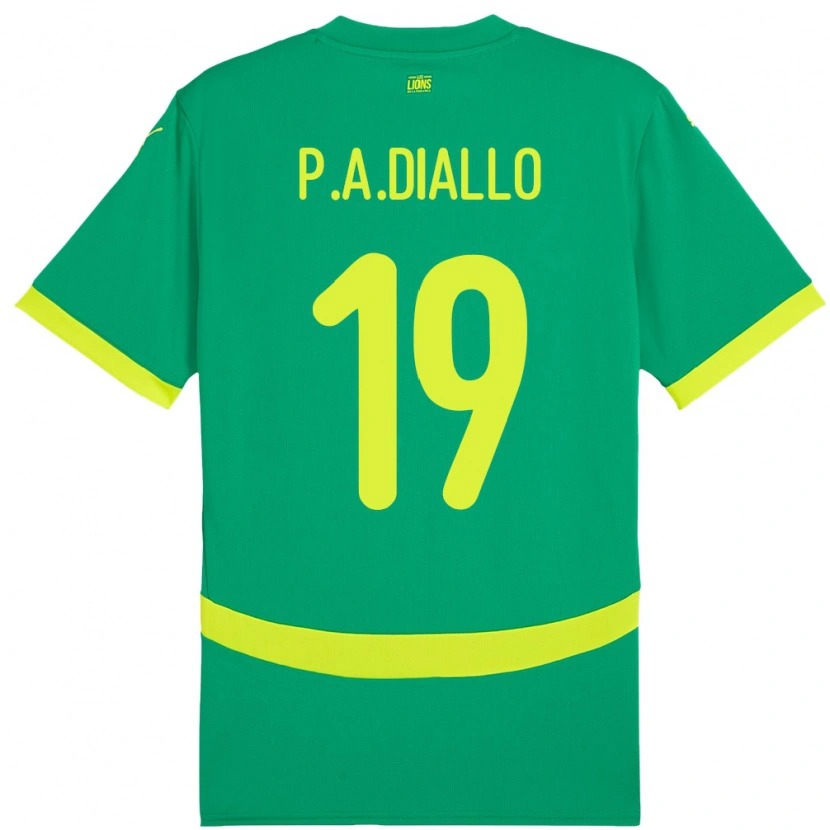 Danxen Uomo Maglia Senegal Papa Amadou Diallo #19 Verde Kit Gara Away 24-26 Maglietta