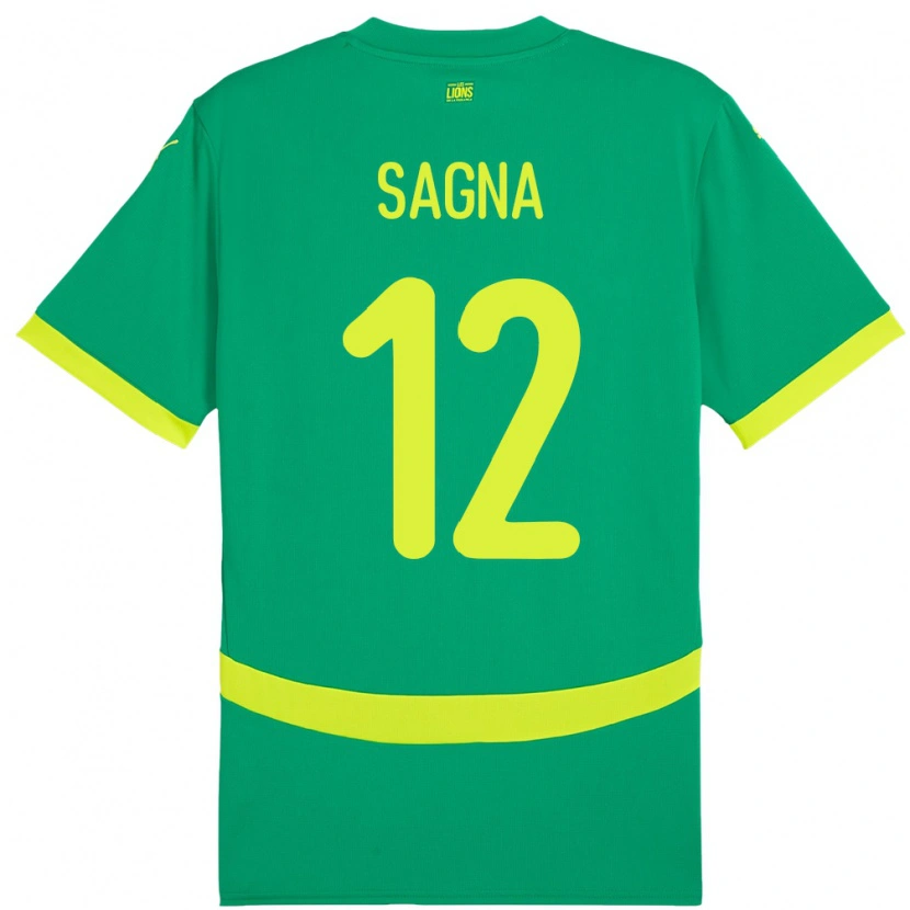 Danxen Uomo Maglia Senegal Safietou Sagna #12 Verde Kit Gara Away 24-26 Maglietta