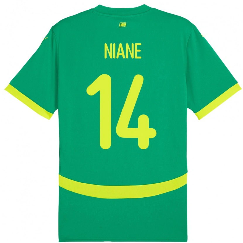 Danxen Uomo Maglia Senegal Ibrahima Niane #14 Verde Kit Gara Away 24-26 Maglietta