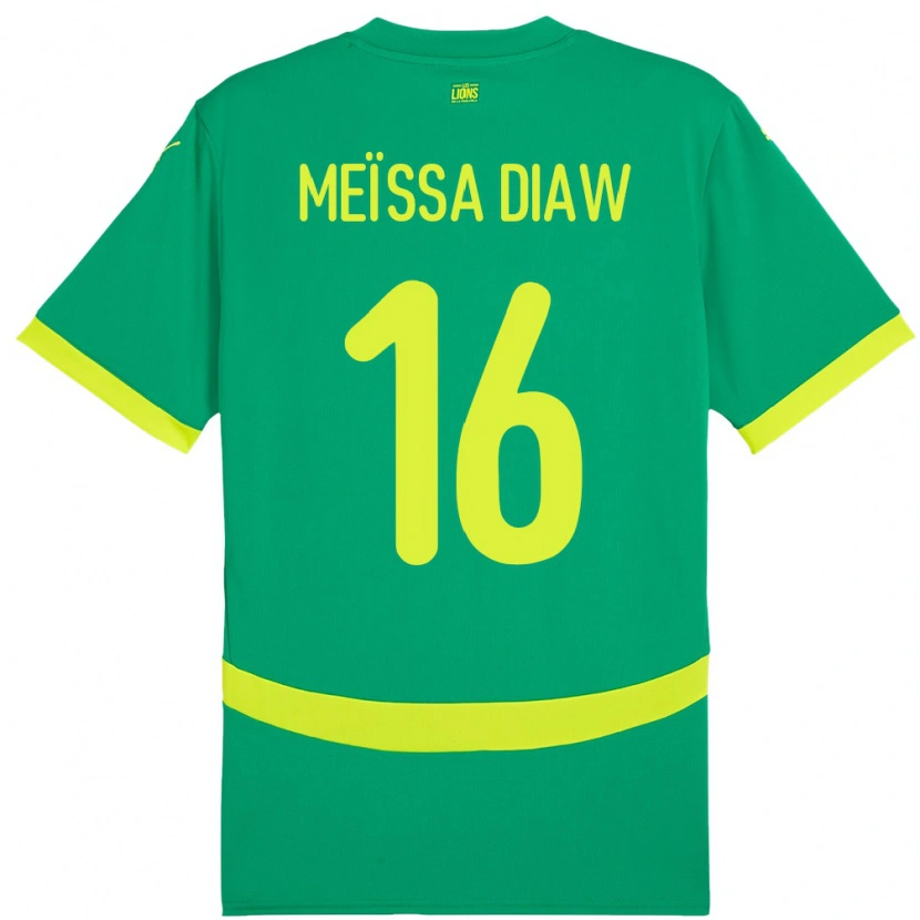 Danxen Uomo Maglia Senegal Ndeye Meissa Diaw #16 Verde Kit Gara Away 24-26 Maglietta