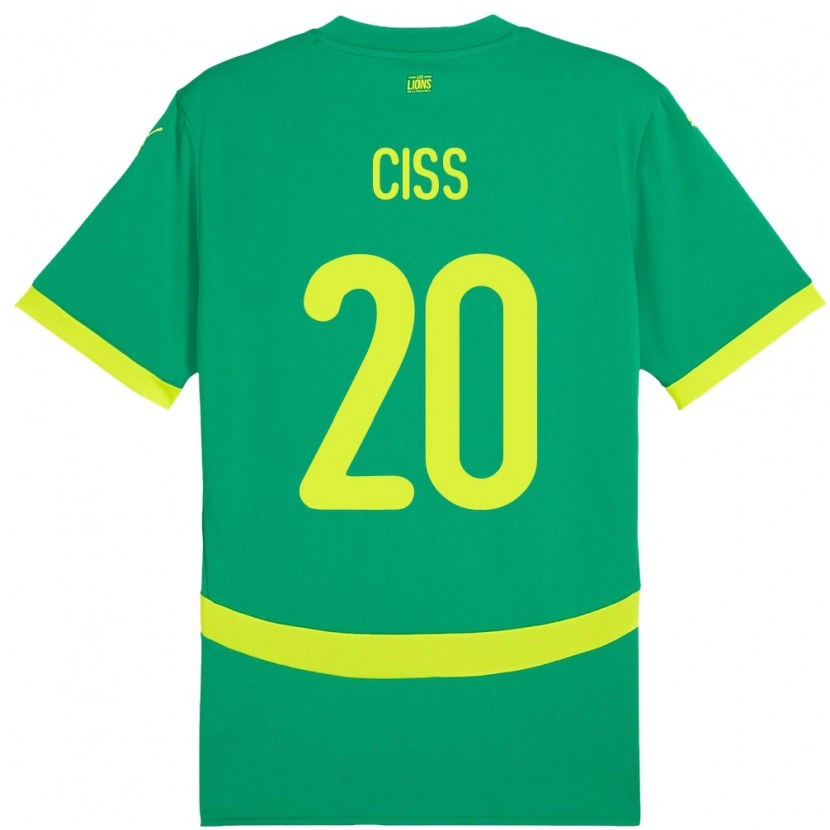 Danxen Uomo Maglia Senegal Amadou Ciss #20 Verde Kit Gara Away 24-26 Maglietta