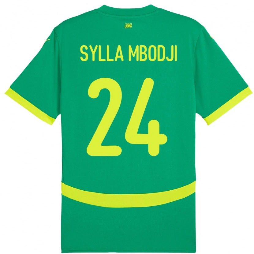 Danxen Uomo Maglia Senegal Coumba Sylla Mbodji #24 Verde Kit Gara Away 24-26 Maglietta
