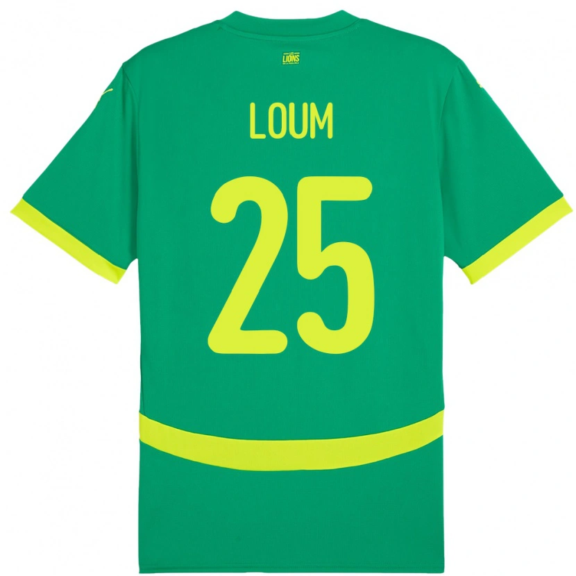 Danxen Uomo Maglia Senegal Mamadou Loum #25 Verde Kit Gara Away 24-26 Maglietta