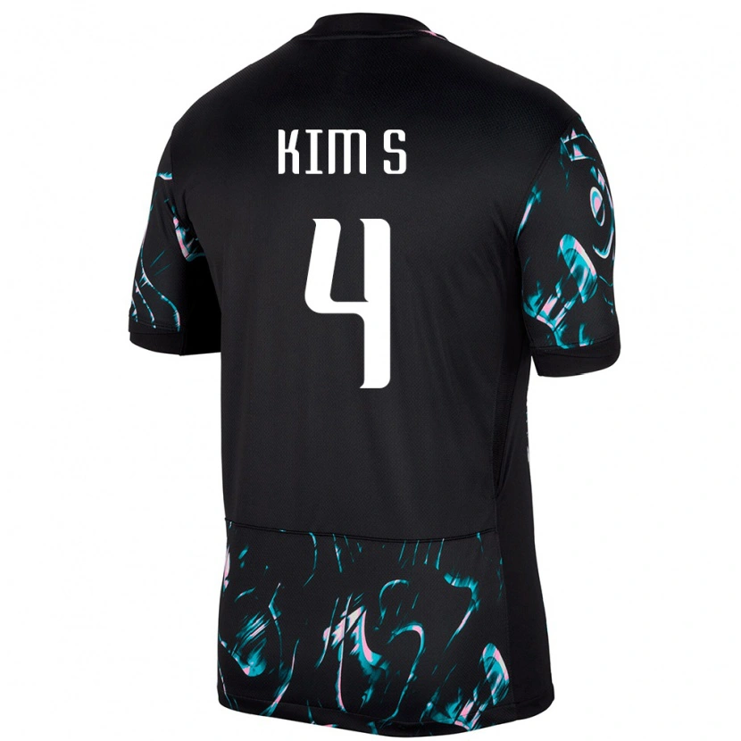 Danxen Uomo Maglia Corea Del Sud Sean Kim #4 Nero Kit Gara Away 24-26 Maglietta