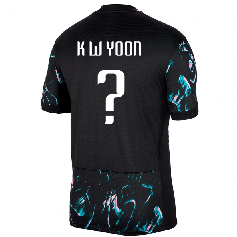 Danxen Uomo Maglia Corea Del Sud Yoon Ki Wook #0 Nero Kit Gara Away 24-26 Maglietta