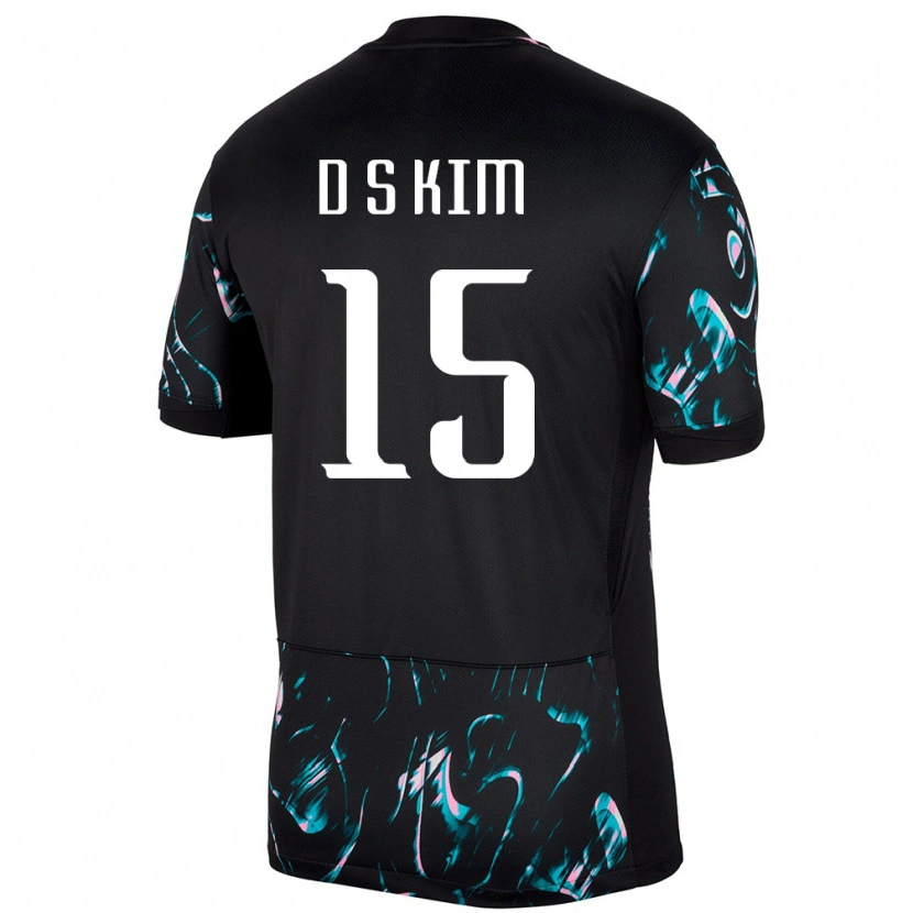 Danxen Uomo Maglia Corea Del Sud Kim Dong Seop #15 Nero Kit Gara Away 24-26 Maglietta