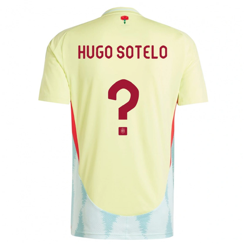 Danxen Uomo Maglia Spagna Hugo Sotelo #0 Giallo Kit Gara Away 24-26 Maglietta