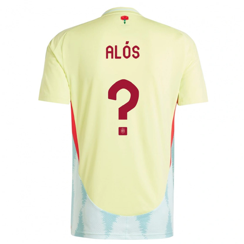 Danxen Uomo Maglia Spagna Carlos Alós #0 Giallo Kit Gara Away 24-26 Maglietta