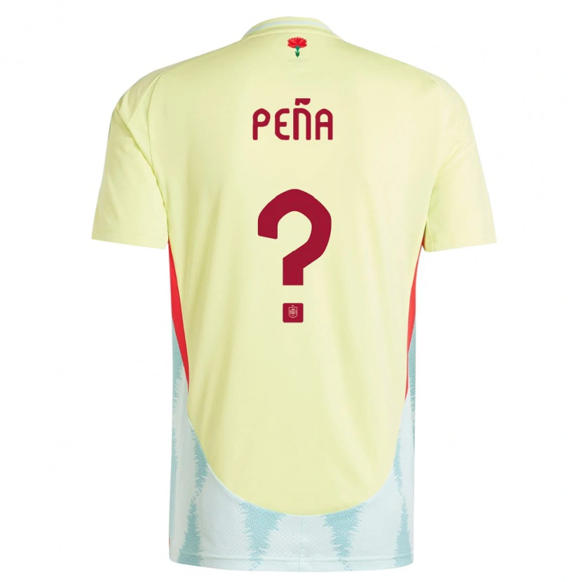 Danxen Uomo Maglia Spagna Pablo Peña #0 Giallo Kit Gara Away 24-26 Maglietta