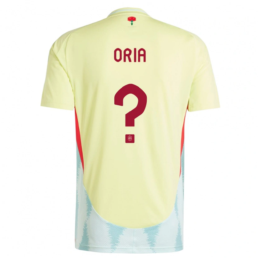Danxen Uomo Maglia Spagna Pablo Oria #0 Giallo Kit Gara Away 24-26 Maglietta