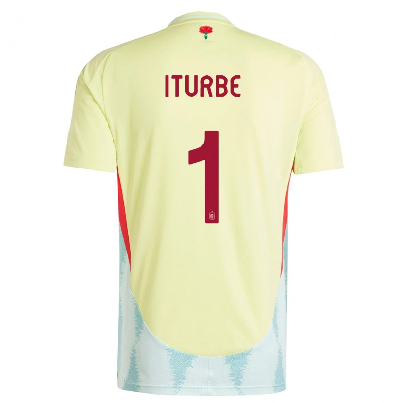 Danxen Uomo Maglia Spagna Alejandro Iturbe #1 Giallo Kit Gara Away 24-26 Maglietta