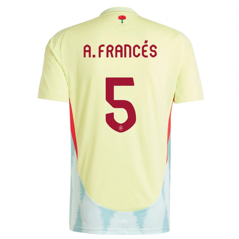 Danxen Uomo Maglia Spagna Alejandro Francés #5 Giallo Kit Gara Away 24-26 Maglietta
