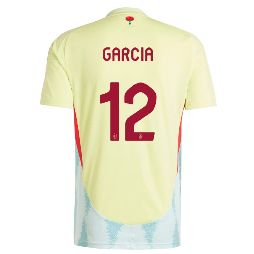 Danxen Uomo Maglia Spagna Pablo García #12 Giallo Kit Gara Away 24-26 Maglietta
