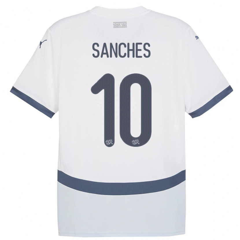 Danxen Uomo Maglia Svizzera Alvyn Sanches #10 Bianco Kit Gara Away 24-26 Maglietta