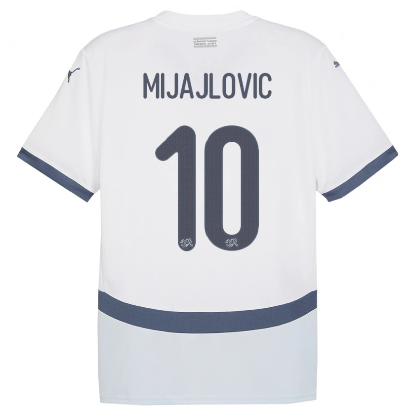 Danxen Uomo Maglia Svizzera Mladen Mijajlovic #10 Bianco Kit Gara Away 24-26 Maglietta
