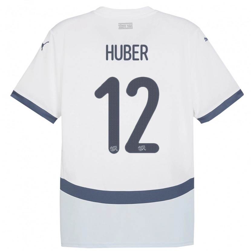 Danxen Uomo Maglia Svizzera Silas Huber #12 Bianco Kit Gara Away 24-26 Maglietta