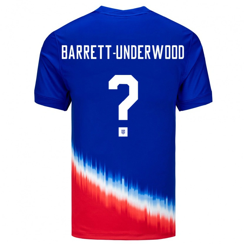 Danxen Uomo Maglia Stati Uniti Keehan Barret-Underwood #0 Blu Kit Gara Away 24-26 Maglietta