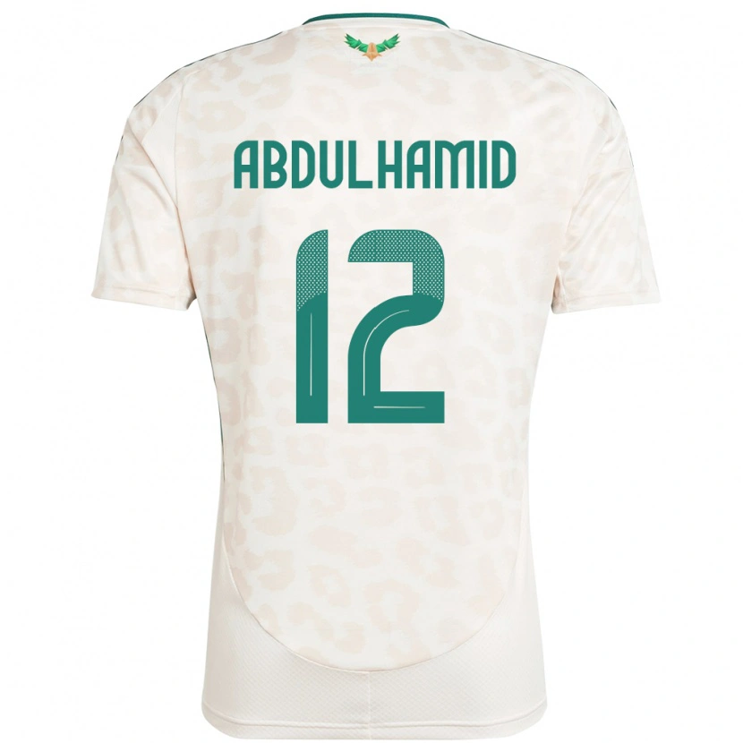 Danxen Uomo Maglia Arabia Saudita Saud Abdulhamid #12 Bianco Kit Gara Away 24-26 Maglietta