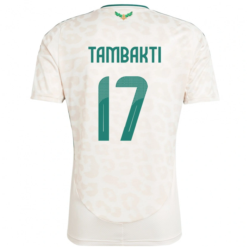 Danxen Uomo Maglia Arabia Saudita Hassan Tambakti #17 Bianco Kit Gara Away 24-26 Maglietta