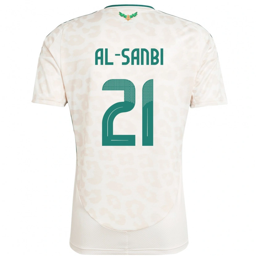 Danxen Uomo Maglia Arabia Saudita Abdulrahman Al-Sanbi #21 Bianco Kit Gara Away 24-26 Maglietta