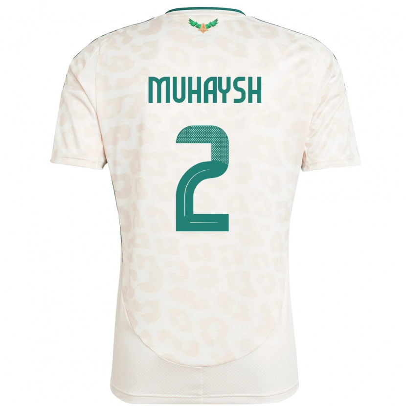 Danxen Uomo Maglia Arabia Saudita Mohammed Muhaysh #2 Bianco Kit Gara Away 24-26 Maglietta