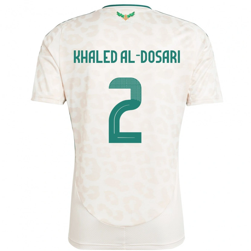 Danxen Uomo Maglia Arabia Saudita Yazeed Khaled Al-Dosari #2 Bianco Kit Gara Away 24-26 Maglietta