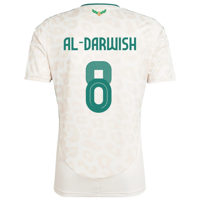 Danxen Uomo Maglia Arabia Saudita Mohammed Al-Darwish #8 Bianco Kit Gara Away 24-26 Maglietta