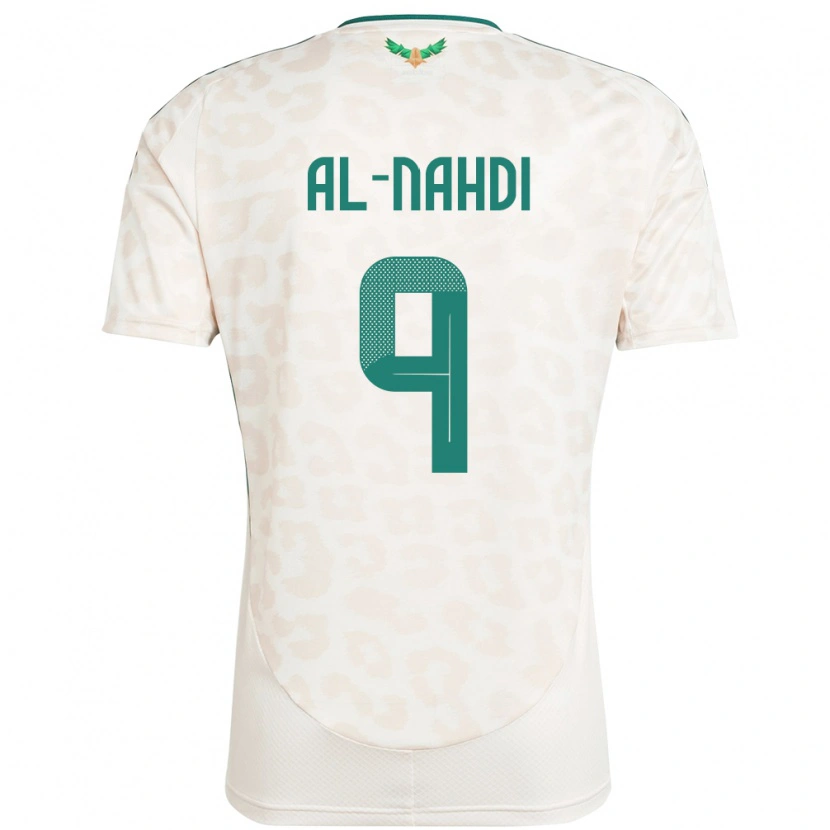 Danxen Uomo Maglia Arabia Saudita Youssef Al-Nahdi #9 Bianco Kit Gara Away 24-26 Maglietta