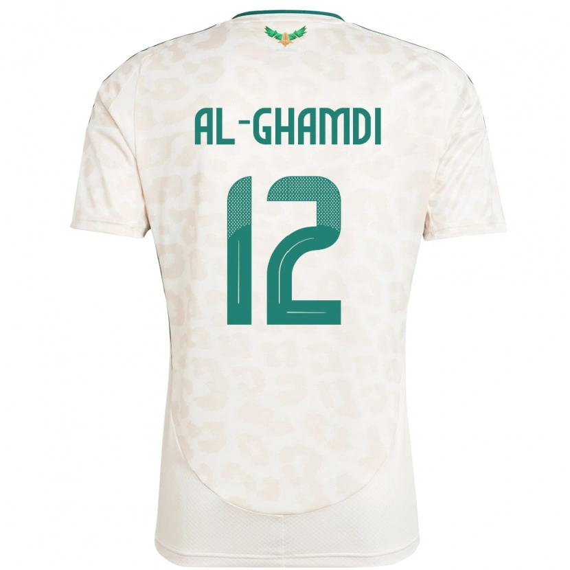 Danxen Uomo Maglia Arabia Saudita Rayan Al-Ghamdi #12 Bianco Kit Gara Away 24-26 Maglietta
