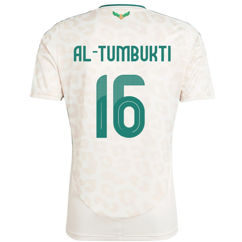 Danxen Uomo Maglia Arabia Saudita Saud Al-Tumbukti #16 Bianco Kit Gara Away 24-26 Maglietta