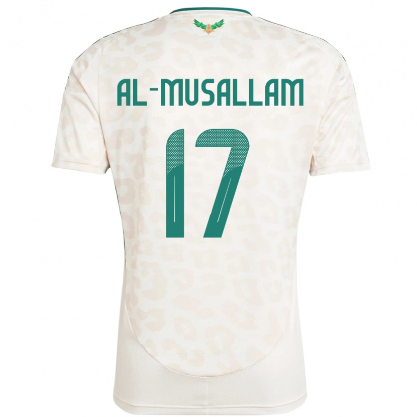 Danxen Uomo Maglia Arabia Saudita Hassan Al-Musallam #17 Bianco Kit Gara Away 24-26 Maglietta