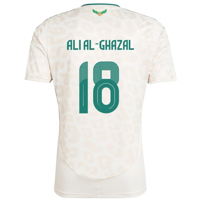 Danxen Uomo Maglia Arabia Saudita Hassan Ali Al-Ghazal #18 Bianco Kit Gara Away 24-26 Maglietta