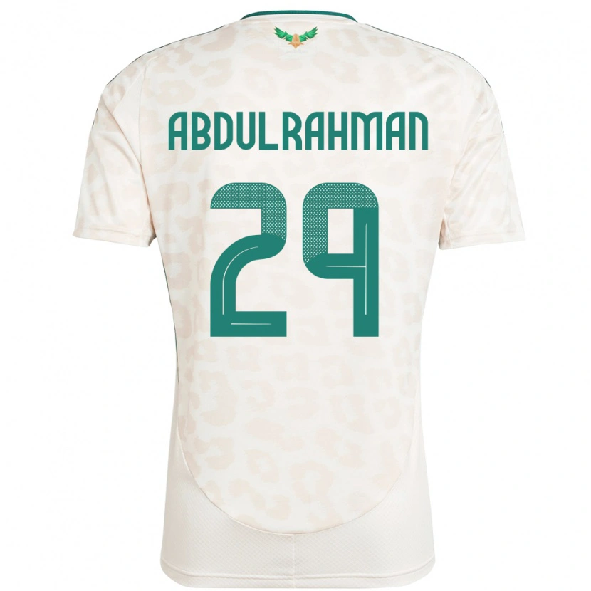 Danxen Uomo Maglia Arabia Saudita Mohammed Abdulrahman #29 Bianco Kit Gara Away 24-26 Maglietta