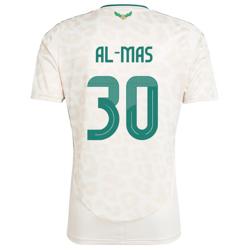 Danxen Uomo Maglia Arabia Saudita Abdullah Al-Mas #30 Bianco Kit Gara Away 24-26 Maglietta