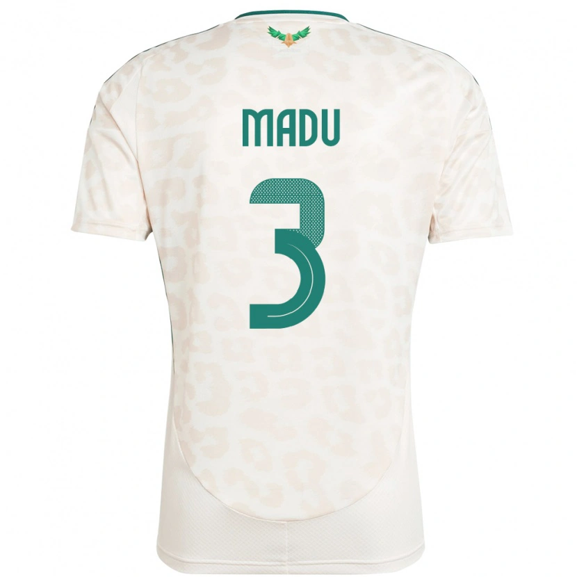 Danxen Uomo Maglia Arabia Saudita Abdullah Madu #3 Bianco Kit Gara Away 24-26 Maglietta