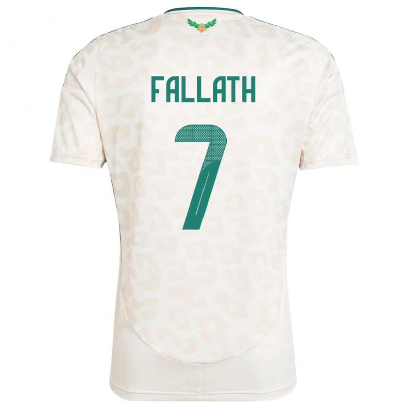 Danxen Uomo Maglia Arabia Saudita Fahad Fallath #7 Bianco Kit Gara Away 24-26 Maglietta