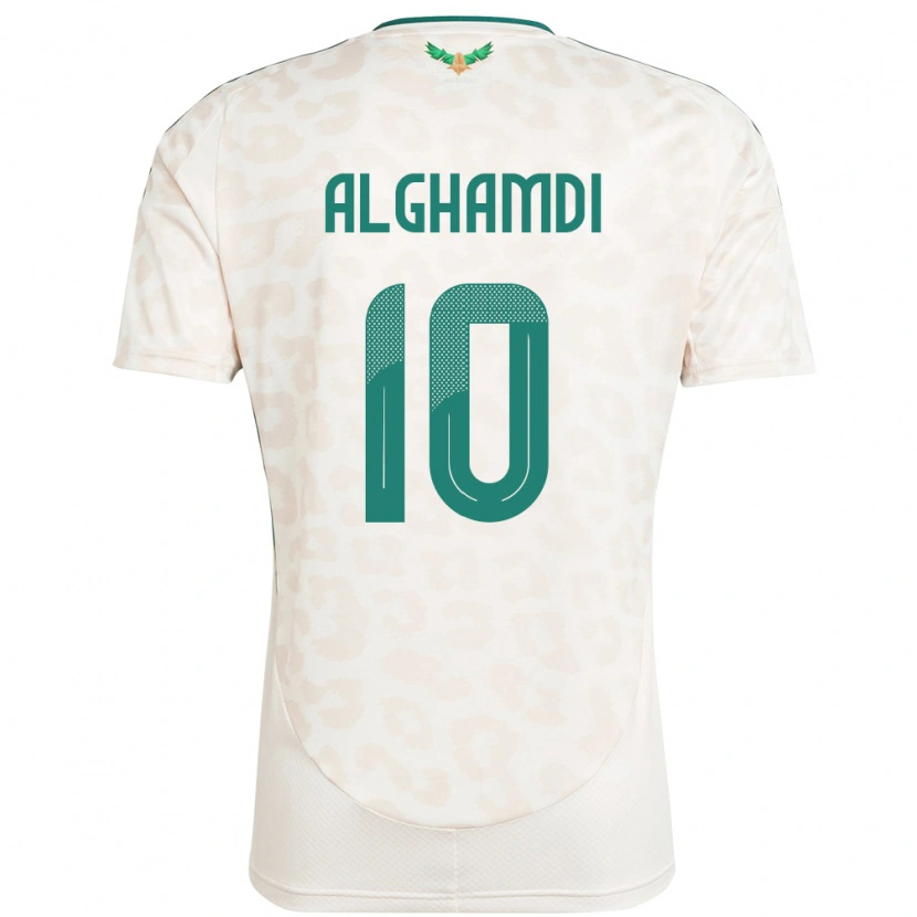 Danxen Uomo Maglia Arabia Saudita Ahmad Alghamdi #10 Bianco Kit Gara Away 24-26 Maglietta