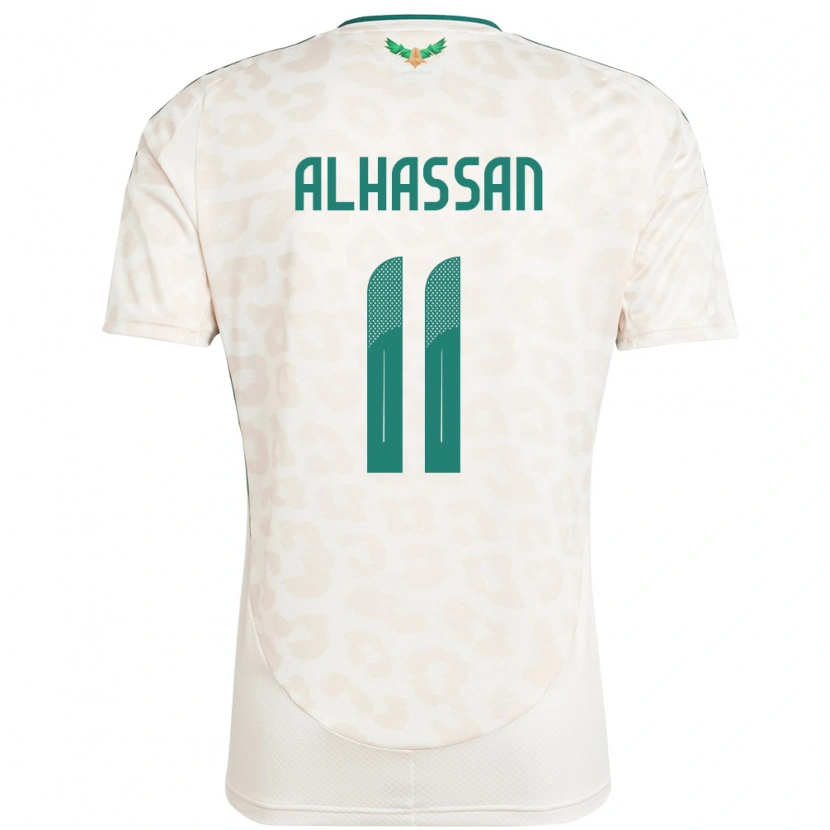 Danxen Uomo Maglia Arabia Saudita Abbas Alhassan #11 Bianco Kit Gara Away 24-26 Maglietta