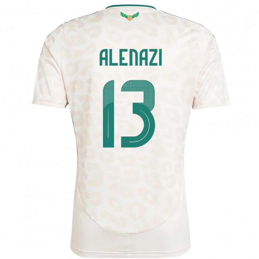 Danxen Uomo Maglia Arabia Saudita Abdullah Alenazi #13 Bianco Kit Gara Away 24-26 Maglietta