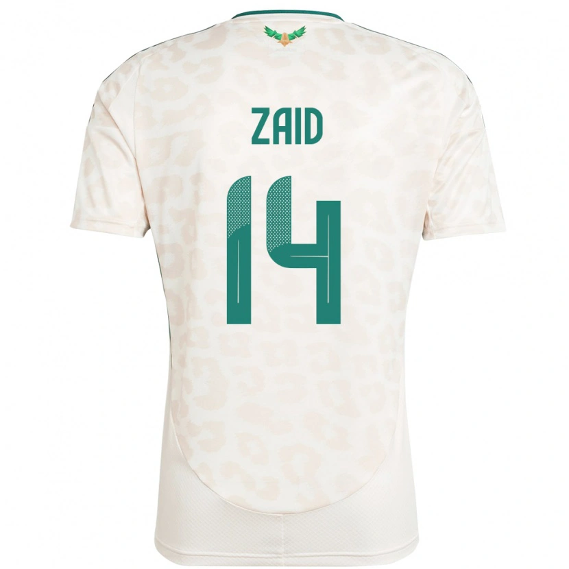 Danxen Uomo Maglia Arabia Saudita Abdullah Zaid #14 Bianco Kit Gara Away 24-26 Maglietta