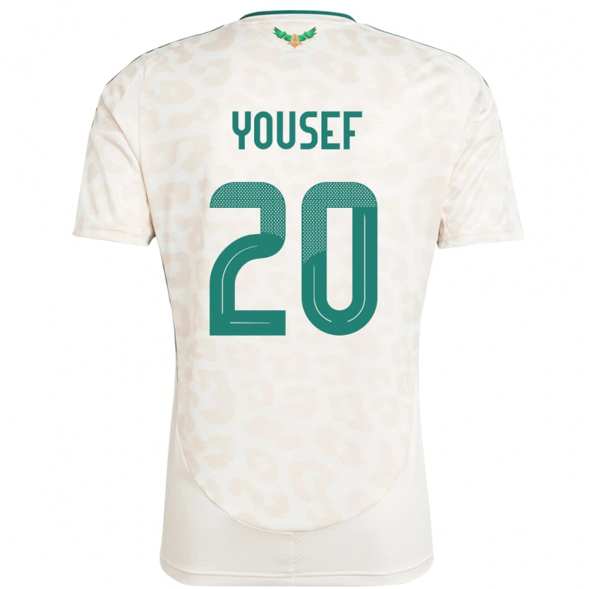 Danxen Uomo Maglia Arabia Saudita Fares Yousef #20 Bianco Kit Gara Away 24-26 Maglietta