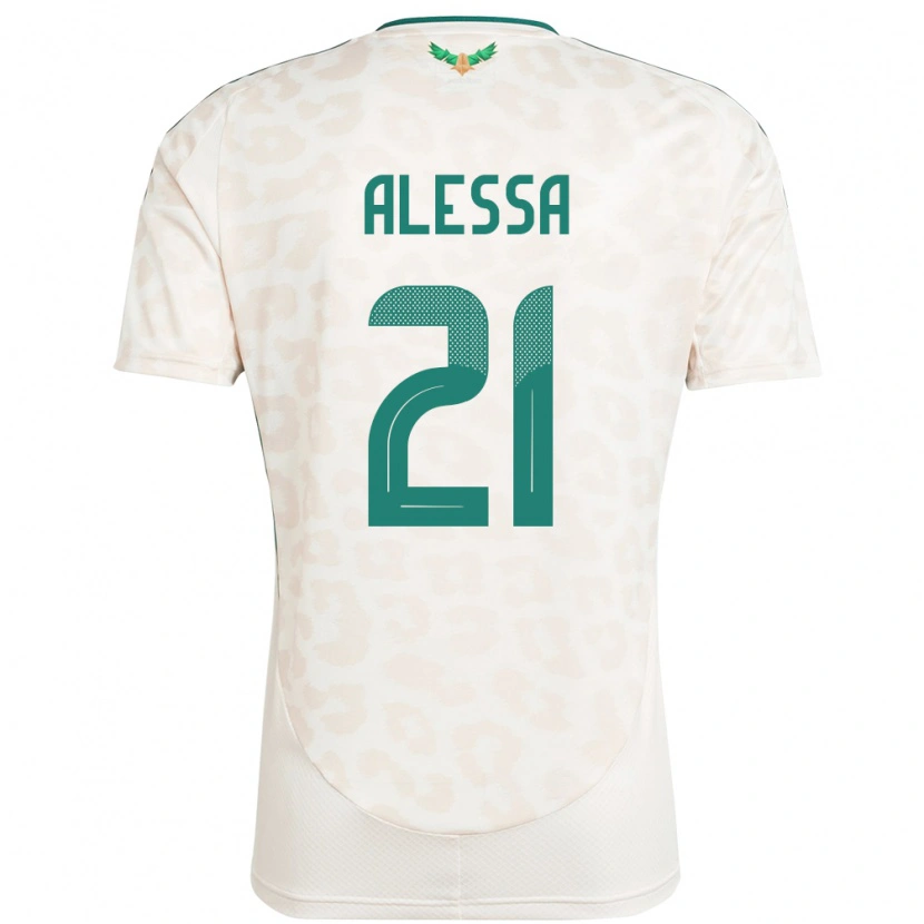 Danxen Uomo Maglia Arabia Saudita Mohammed Alessa #21 Bianco Kit Gara Away 24-26 Maglietta