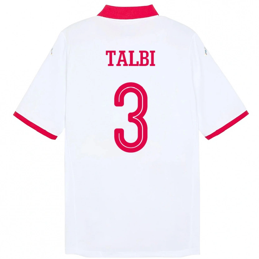 Danxen Uomo Maglia Tunisia Montassar Talbi #3 Bianco Kit Gara Away 24-26 Maglietta