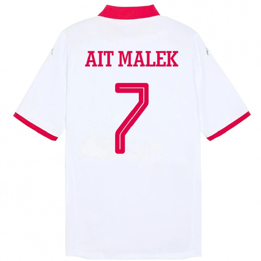 Danxen Uomo Maglia Tunisia Bilel Aït Malek #7 Bianco Kit Gara Away 24-26 Maglietta