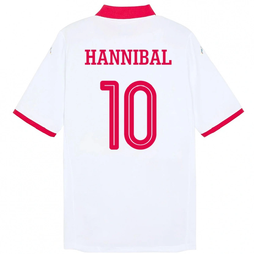 Danxen Uomo Maglia Tunisia Hannibal #10 Bianco Kit Gara Away 24-26 Maglietta
