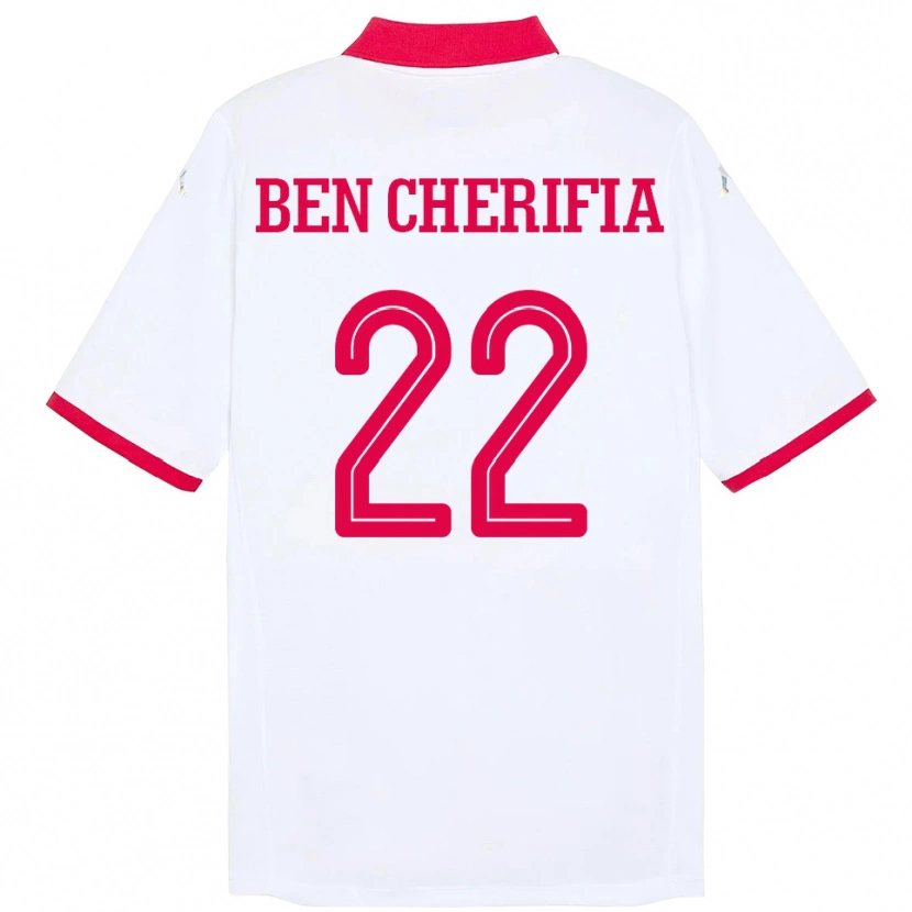 Danxen Uomo Maglia Tunisia Moez Ben Cherifia #22 Bianco Kit Gara Away 24-26 Maglietta
