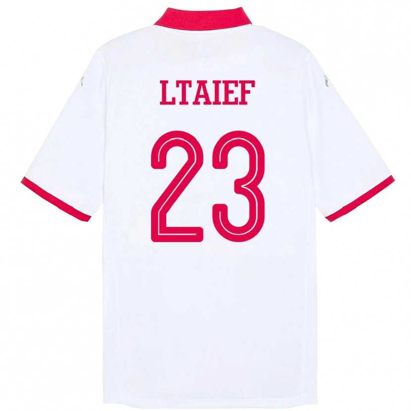 Danxen Uomo Maglia Tunisia Sayfallah Ltaief #23 Bianco Kit Gara Away 24-26 Maglietta