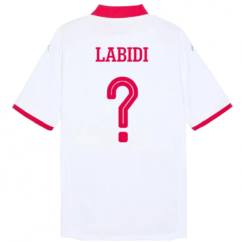 Danxen Uomo Maglia Tunisia Ahmed Labidi #0 Bianco Kit Gara Away 24-26 Maglietta