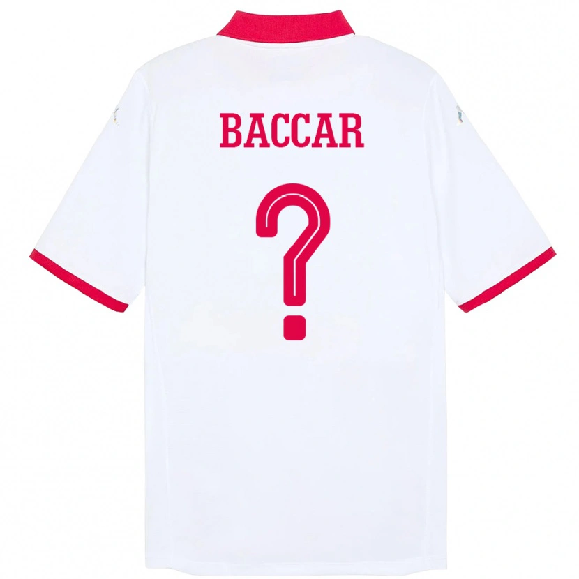 Danxen Uomo Maglia Tunisia Hichem Baccar #0 Bianco Kit Gara Away 24-26 Maglietta