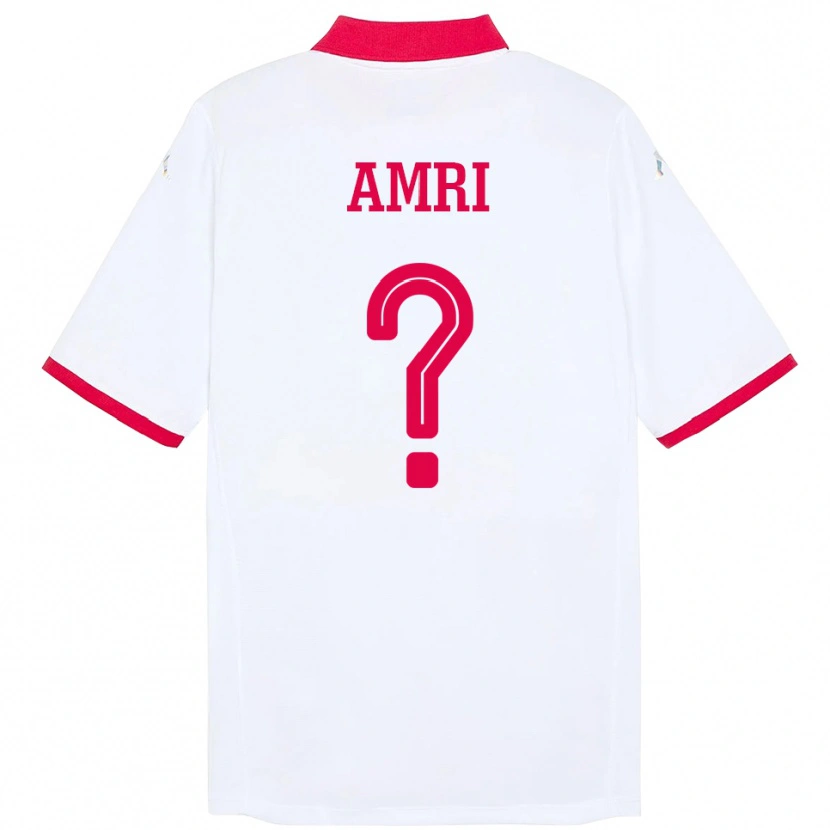 Danxen Uomo Maglia Tunisia Abdallah Amri #0 Bianco Kit Gara Away 24-26 Maglietta